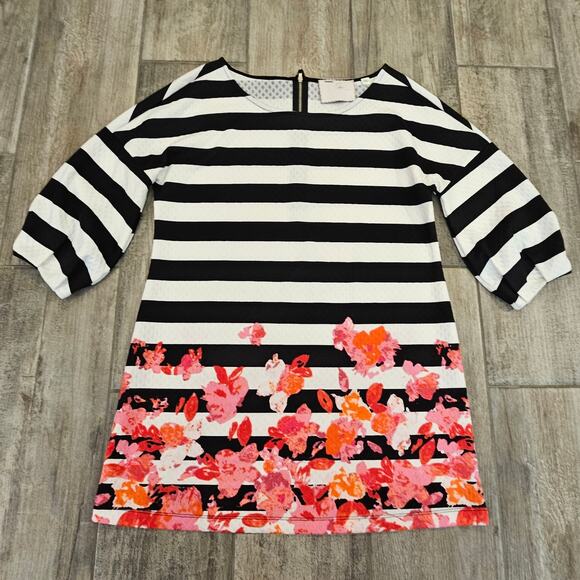 Anthropologie Postmark Linnea Tunic Top Women’s XS Stripe Floral Feminine Chic - Picture 2 of 11